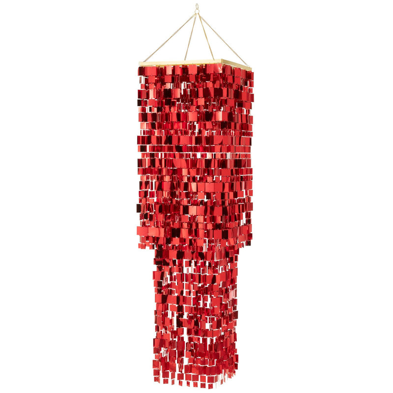 Hanglamp Rood Pvc Vierkant 50 cm 50x50x180 cm-Hanglampen-J-Line