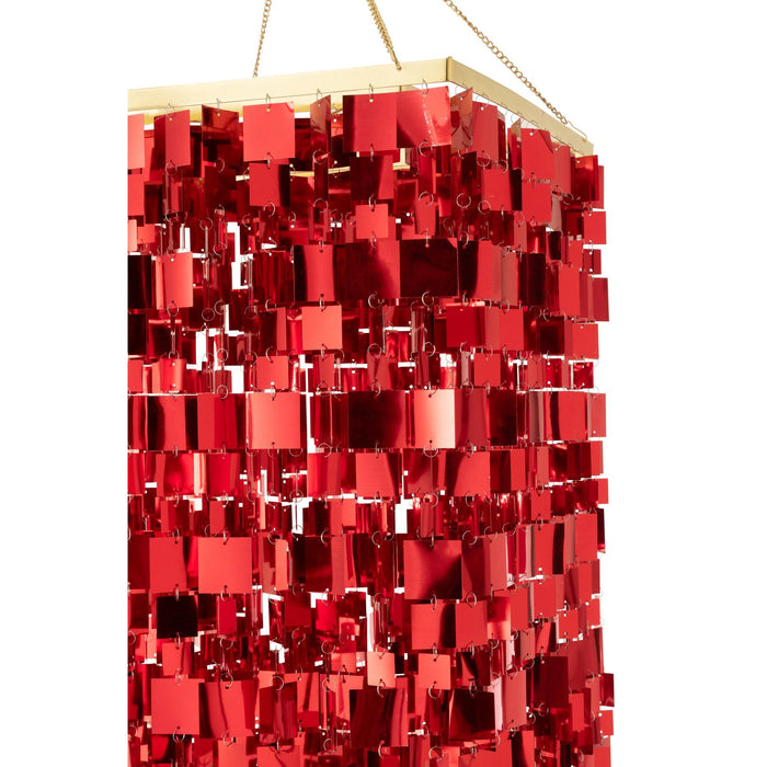 Hanglamp Rood Pvc Vierkant 50 cm-Tafellampen-J-Line