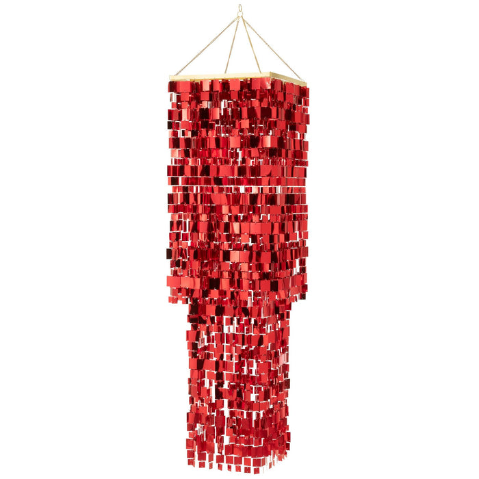 Hanglamp Rood Pvc Vierkant 50 cm-Tafellampen-J-Line