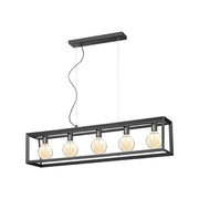 Hanglamp Tetto Metaal Zwart 20x120x141 cm-Hanglampen-LABEL51