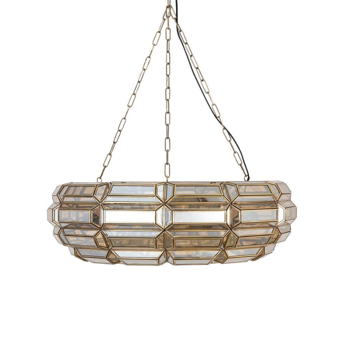 Hanglamp Thyro Antiek Messing Glas Amber Donut Lamp-Hanglampen-PTMD