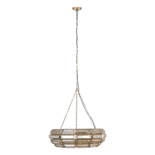 Hanglamp Thyro Antiek Messing Glas Amber Donut Lamp-Hanglampen-PTMD