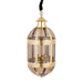 Ovale PTMD hanglamp van goudkleurig metaal en glas, 39x39x93 cm, met een stijlvolle messing afwerking.