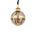 Ronde PTMD hanglamp van goudkleurig metaal en glas, 46x46x66 cm, met een stijlvol messing frame.