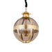 PTMD Tijdloze hanglamp in goudkleurig messing met ronde glazen bol, 56x56x76 cm.