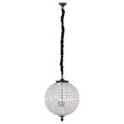 Hanglamp Tijdloze Uit Kristal, Glas, Metaal Grijs 65x65x85 cm-Hanglampen-PTMD