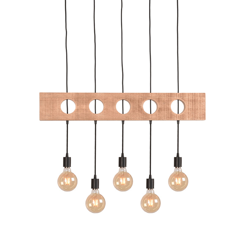 Hanglamp Timber Speelse Metaal Zwart 5x90x53 cm-Hanglampen-LABEL51