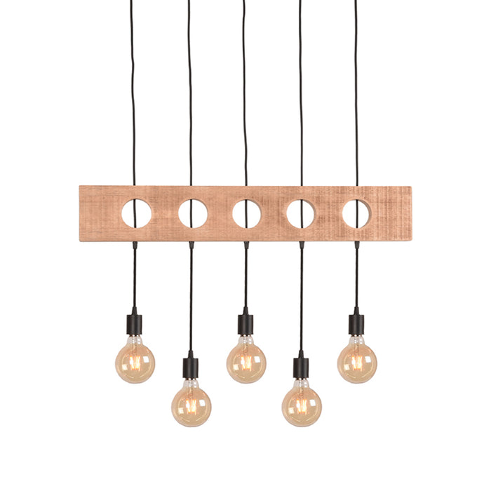 Hanglamp Timber Speelse Metaal Zwart 5x90x53 cm-Hanglampen-LABEL51