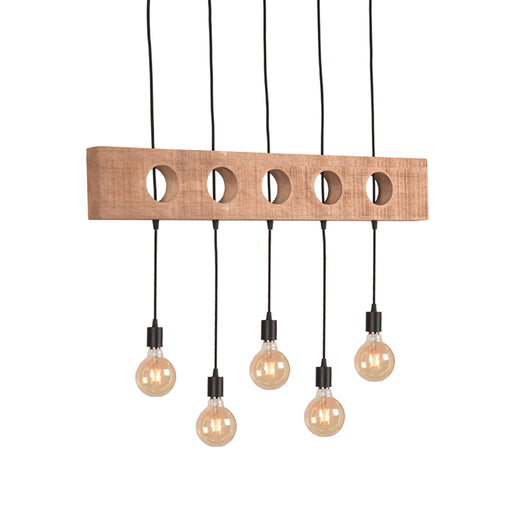 Hanglamp Timber Speelse Metaal Zwart 5x90x53 cm-Hanglampen-LABEL51