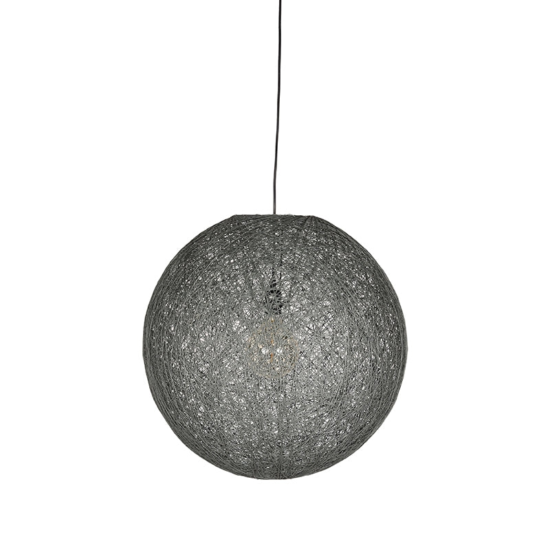 Hanglamp Twist Bolvormige Vlas Grijs 30x30x30 cm-Hanglampen-LABEL51
