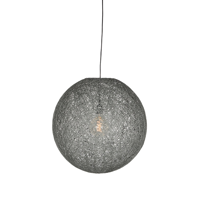 Hanglamp Twist Bolvormige Vlas Grijs 30x30x30 cm-Hanglampen-LABEL51