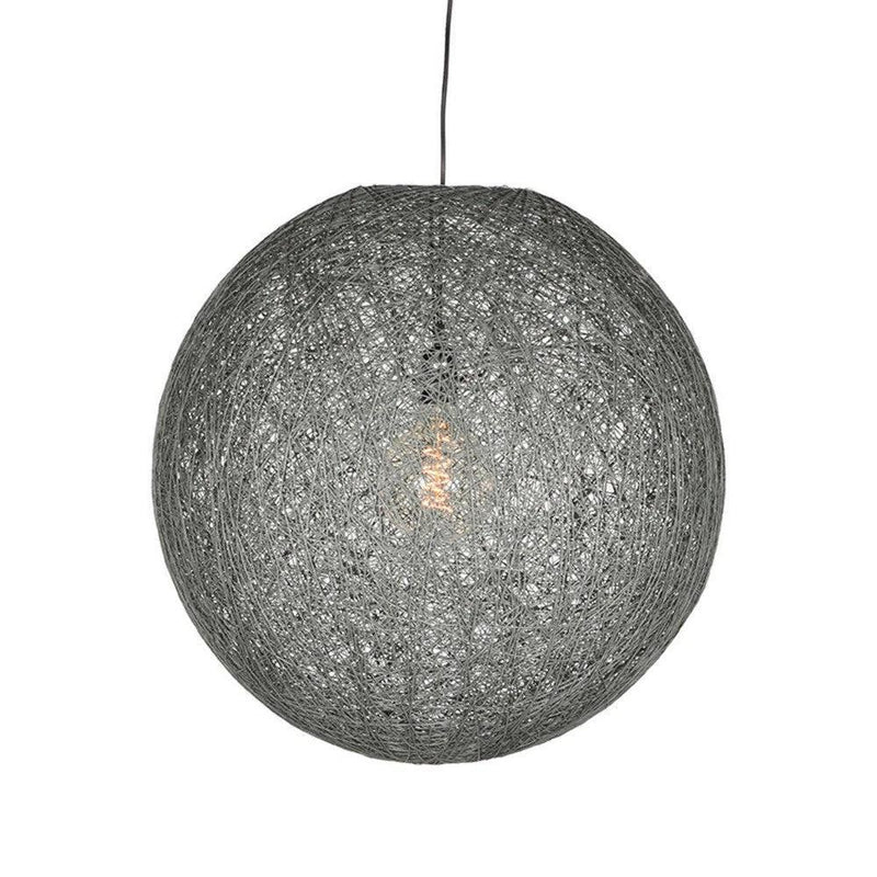 Hanglamp Twist Bolvormige Vlas Grijs 55x55x55 cm-Hanglampen-LABEL51