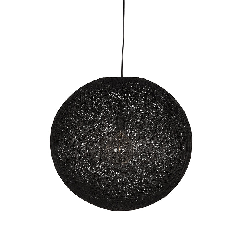 Hanglamp Twist Bolvormige Vlas Zwart 45x45x45 cm-Hanglampen-LABEL51