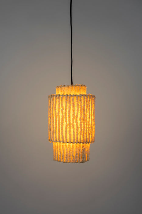 Hanglamp Arjun Tall Katoen Beige Ø20x38 cm E27-Tafellampen-Creating Home