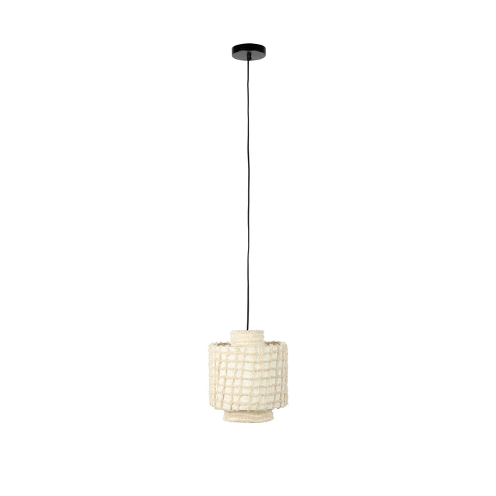 Hanglamp Arjun Wide Katoen Beige Ø25x30 cm E27-Tafellampen-Creating Home