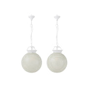 Hanglamp Wit Glas L 35 cm 35x35x85 cm-Hanglampen-J-Line