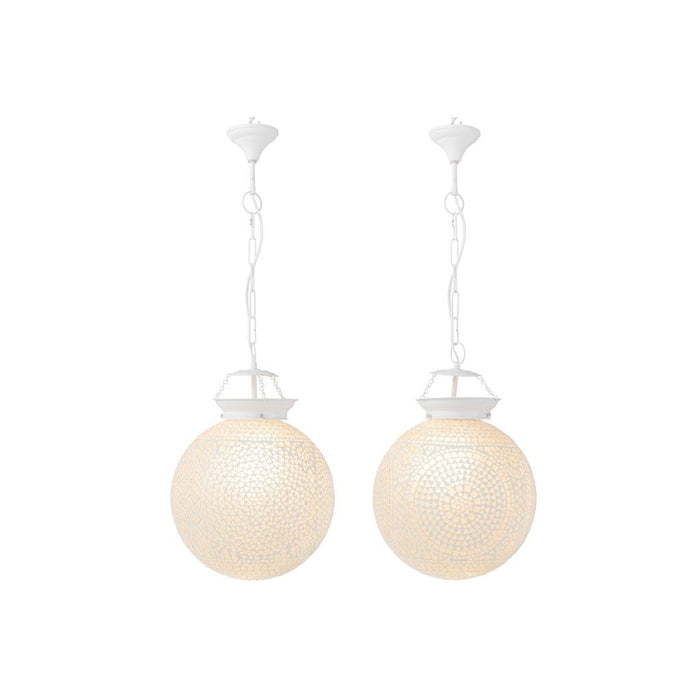Hanglamp Wit Glas L 35 cm-Tafellampen-J-Line