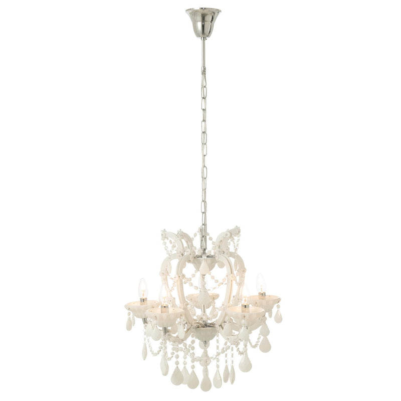Hanglamp Wit Ijzer Antiek 53 cm 53x53x57 cm-Hanglampen-J-Line