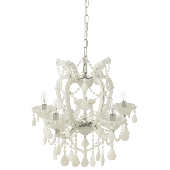 Hanglamp Wit Ijzer Antiek 53 cm-Hanglampen-J-Line