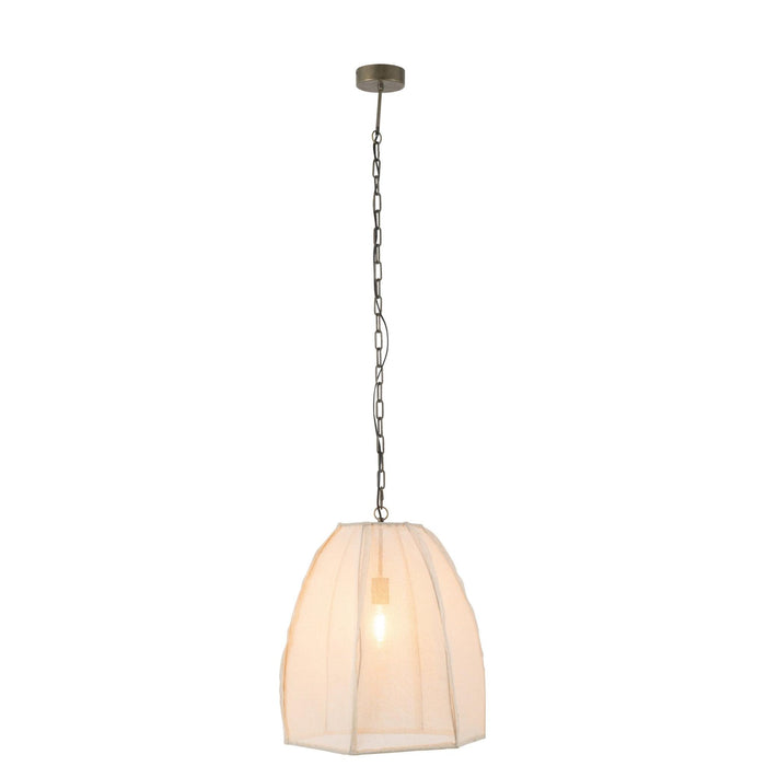 Hanglamp Wit Linnen S 42 cm 42x49x161 cm-Plafondlampen-J-Line