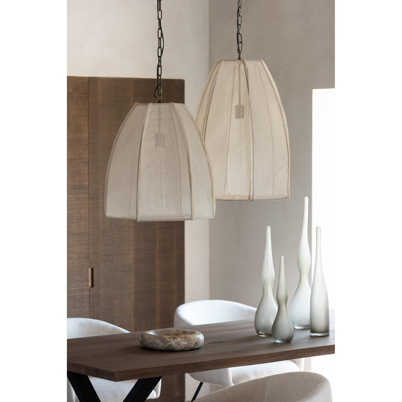 Hanglamp Wit Linnen S 42 cm 42x49x161 cm-Plafondlampen-J-Line
