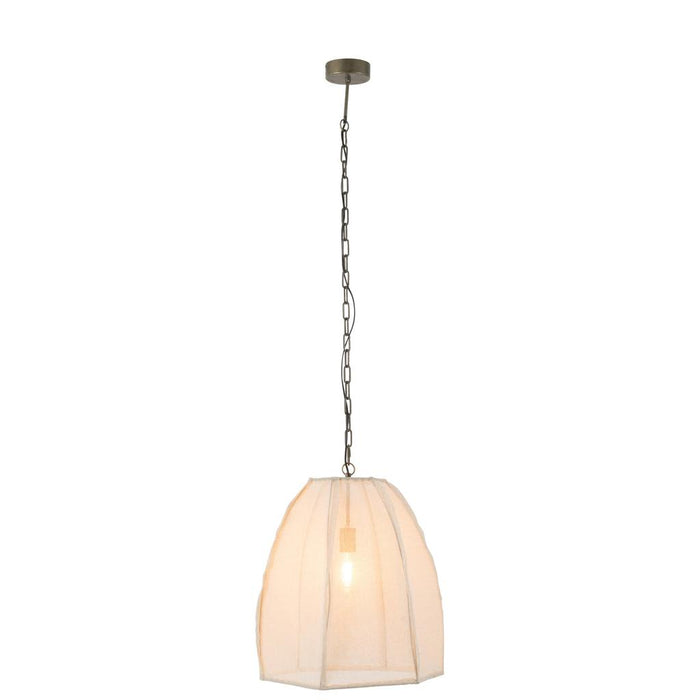 Hanglamp Wit Linnen S 42 cm-Hanglampen-J-Line