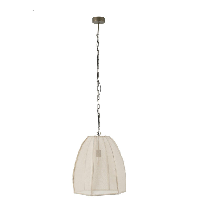 Hanglamp Wit Linnen S 42 cm-Tafellampen-J-Line