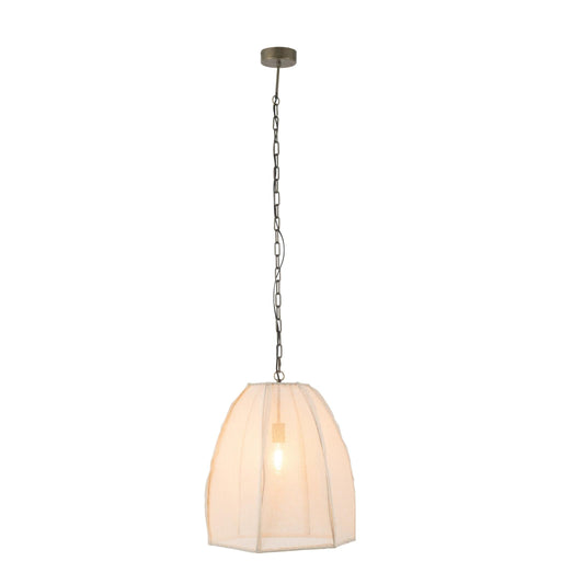 Hanglamp Wit Linnen S 42 cm-Tafellampen-J-Line