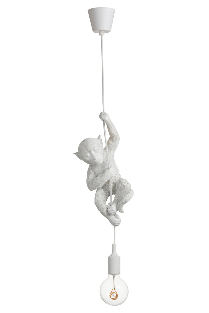 Hanglamp Wit Polykunsthars 12 cm 12.5x16.5x96 cm-Hanglampen-J-Line