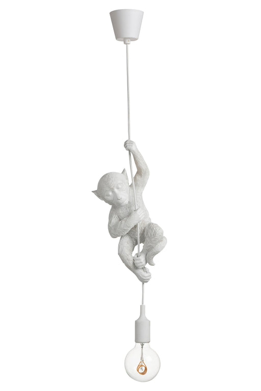 Hanglamp Wit Polykunsthars 12 cm 12.5x16.5x96 cm-Hanglampen-J-Line