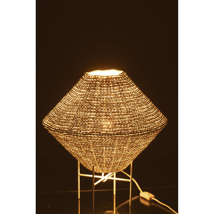 Hanglamp Wit Raffia L 40 cm-Hanglampen-J-Line