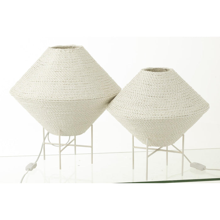 Hanglamp Wit Raffia L 40 cm-Hanglampen-J-Line