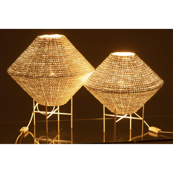 Hanglamp Wit Raffia L 40 cm-Hanglampen-J-Line