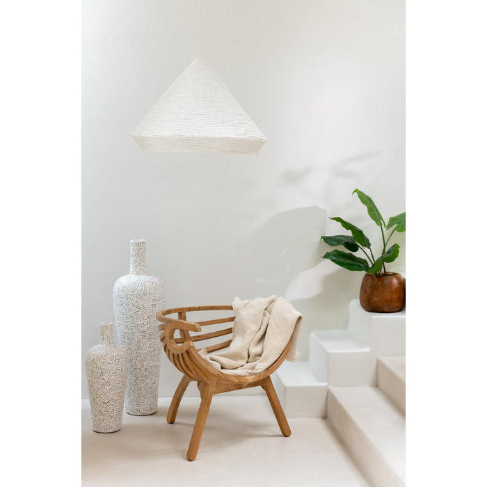 Hanglamp Wit Raffia L 65 cm 65x65x45 cm-Hanglampen-J-Line