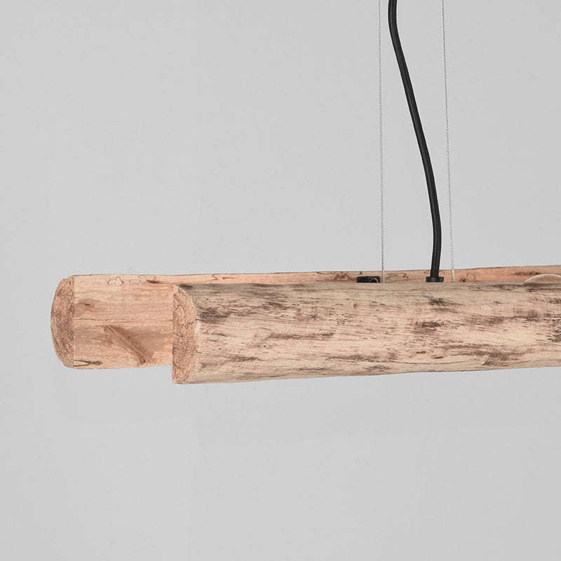Hanglamp Woody Rechthoekige Hout Naturel 20x100x150 cm-Hanglampen-LABEL51