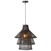 Hanglamp Zwart Bamboe L 42 cm 42x42x168 cm-Hanglampen-J-Line