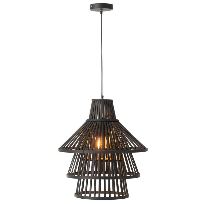 Hanglamp Zwart Bamboe L 42 cm 42x42x168 cm-Hanglampen-J-Line