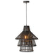 Hanglamp Zwart Bamboe L 42 cm 42x42x168 cm-Hanglampen-J-Line
