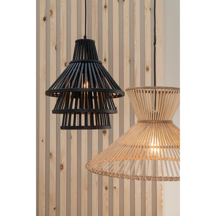 Hanglamp Zwart Bamboe L 42 cm-Tafellampen-J-Line