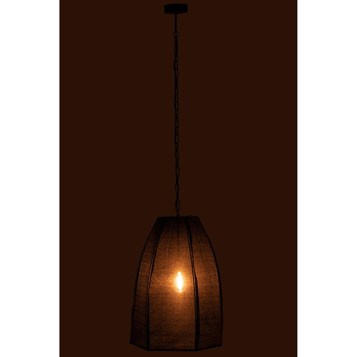 Hanglamp Zwart Linnen 42 cm-Tafellampen-J-Line