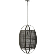Hanglamp Zwart Linnen 43 cm 43x43x66 cm-Hanglampen-J-Line