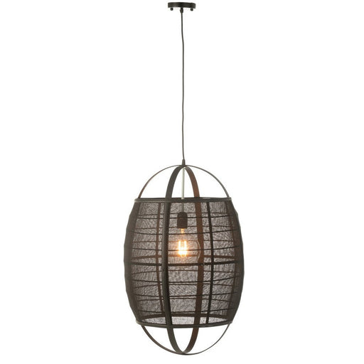 Hanglamp Zwart Linnen 43 cm-Hanglampen-J-Line