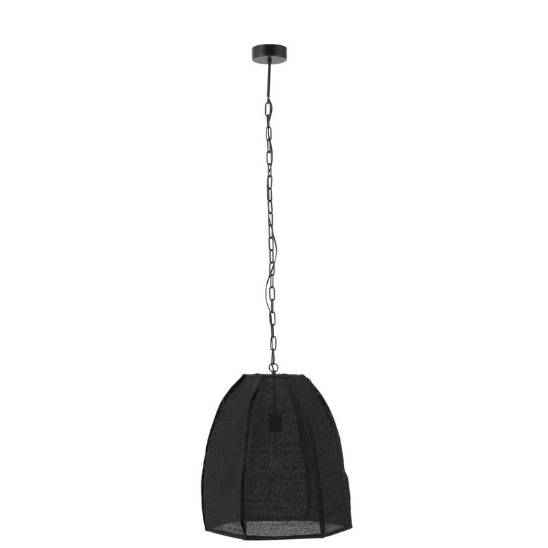 Hanglamp Zwart Linnen S 42 cm 42x49x161 cm-Plafondlampen-J-Line