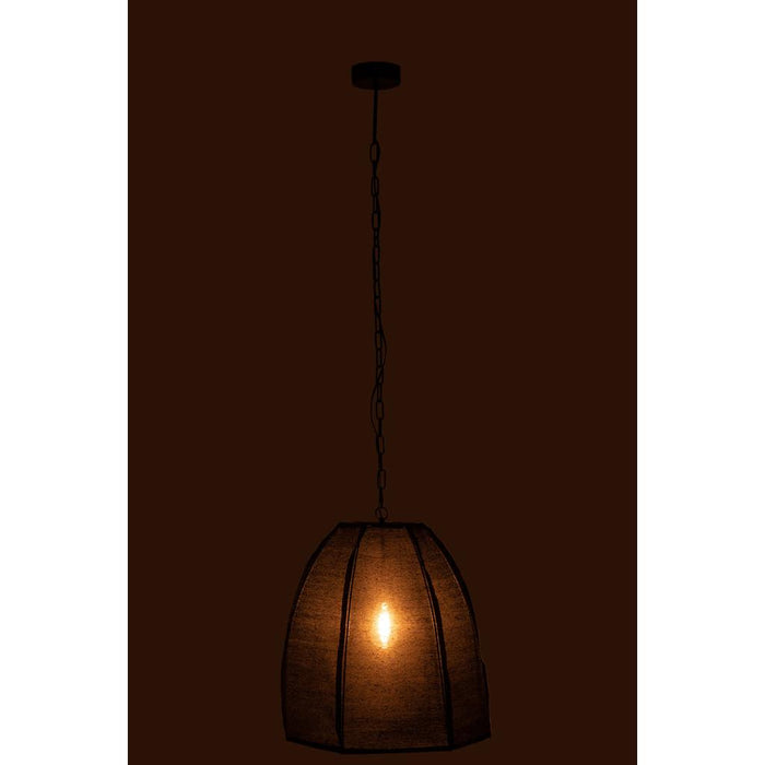 Hanglamp Zwart Linnen S 42 cm-Hanglampen-J-Line