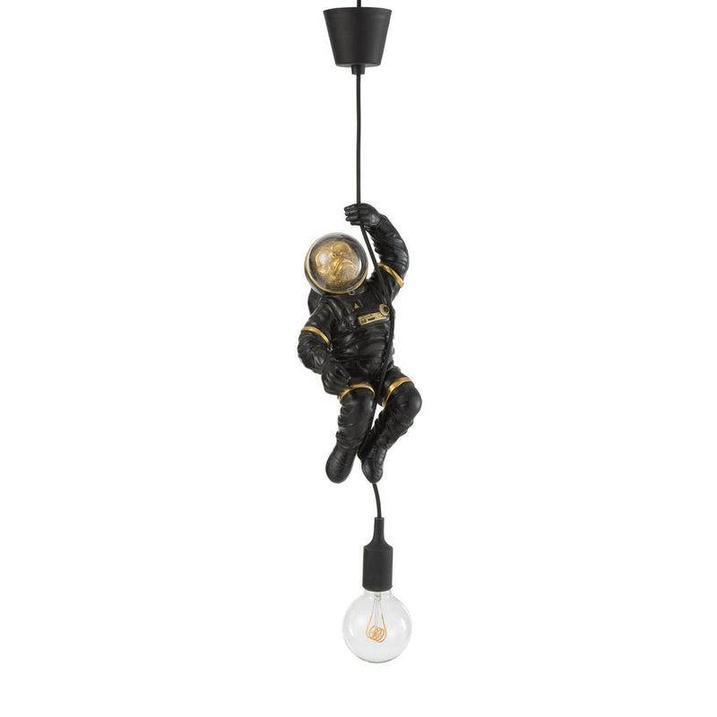 Hanglamp Zwart Polykunsthars 16 cm 16x19x37 cm-Hanglampen-J-Line