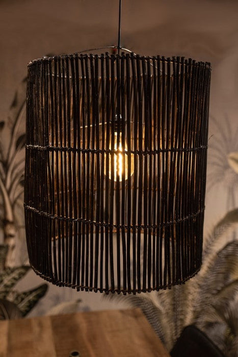 Hanglamp - ø50 - rotan - zwart wash-Hanglampen-HSM Collection