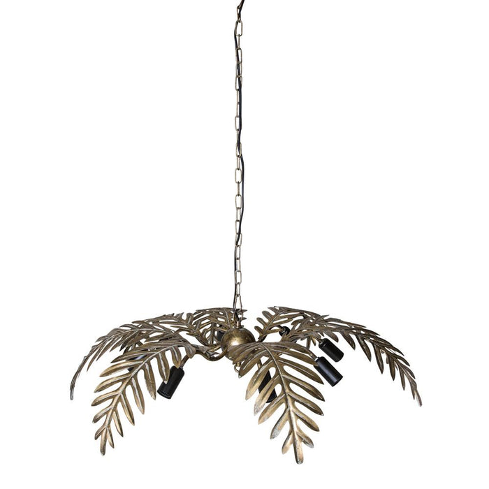 Hanglampen Moira Goud Metaal Hanglamp Palm Leaf Breed-Hanglampen-PTMD