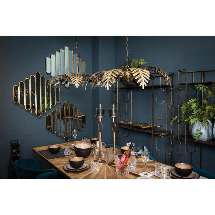 Hanglampen Moira Goud Metaal Hanglamp Palm Leaf Breed-Hanglampen-PTMD