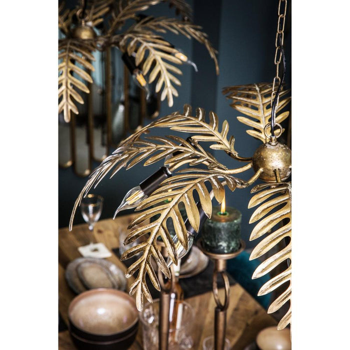Hanglampen Moira Goud Metaal Hanglamp Palm Leaf Breed-Hanglampen-PTMD