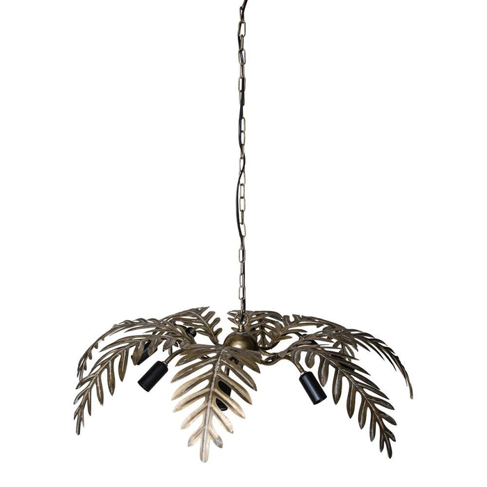 Hanglampen Moira Goud Metaal Hanglamp Palm Leaf Breed-Hanglampen-PTMD